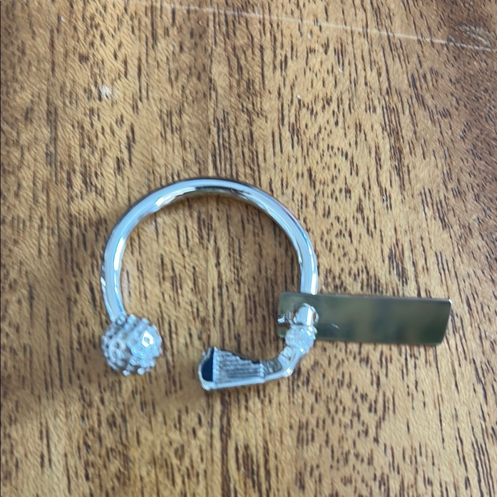 Silver Keychain with Golf Club Charm